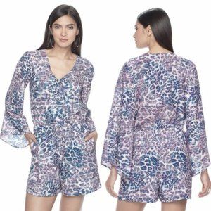 NWT Jennifer Lopez Boho Bell Sleeve Romper, Sz. XL